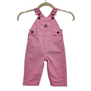 Carhartt Canvas Pink Overalls Bibs Girls Baby Size 9M - 9 Months